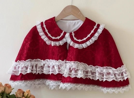 Original Lolita Dress Cape Set New Spring Autumn Sweet Girl Lace Princess Jsk Cake Dress Fairy Suspender Dress Shirt Outfit