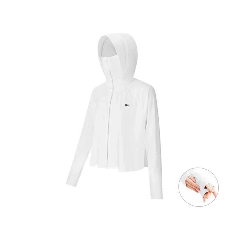 OhSunny Women Clothing Anti-UV Coats Hooded Sun Protection with Strip Loose Breathable Long Sleeve Sport Cycling Clothes