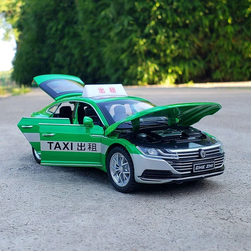 1:32 Volkswagen CC Taxi Car Model Alloy Car Die Cast Toy Car Model Sound Light Children's Toy Collectibles Christmas gift ﻿A563