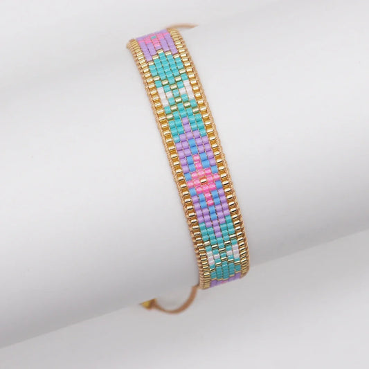 ALIYA Rainbow Bracelets For Women Boho Jewelry Miyuki Beaded Handmade Adjustable Friendship Bracelet Bohemian New In Gifts