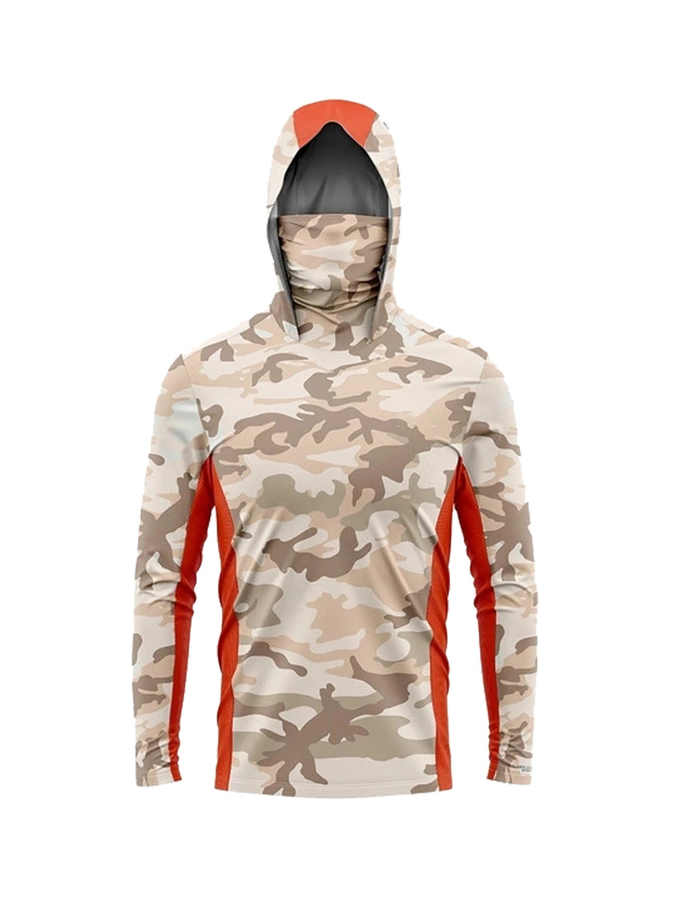 Long Sleeve Fishing Shirts Men Sun Protection Hoodie Mask All-in-one Fishing Clothing Hunting Camping Angling T-shirt Upf