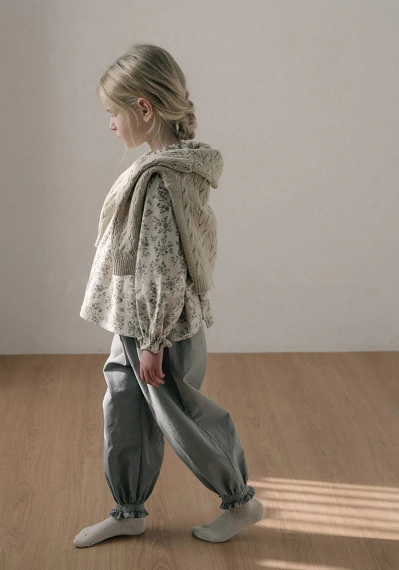 2025 Lou Autumn Girls Blouse and Skirts Set Vintage Kids Sweaters Knitted Cardigan Casual Pant Winter Warm Outwear Coats Suit