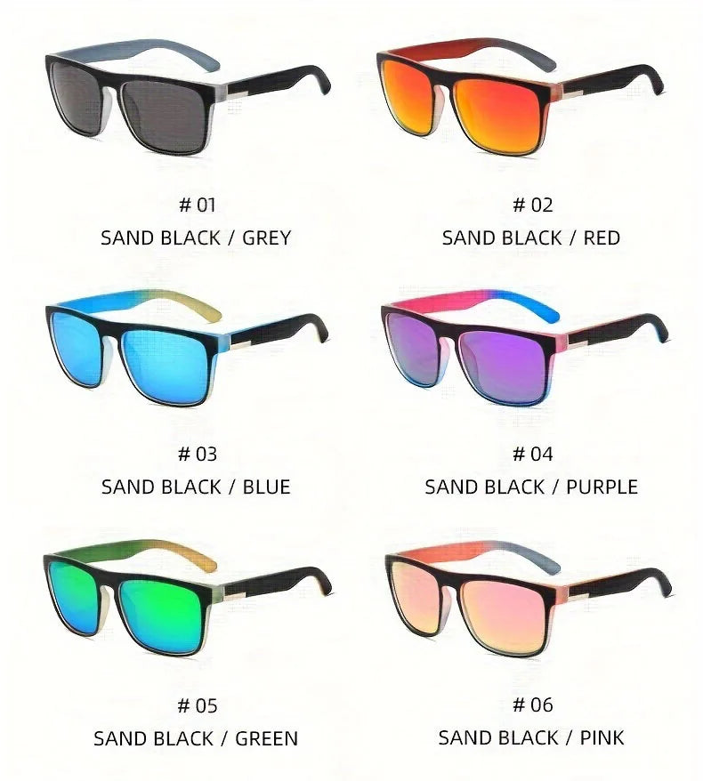 3Pcs Fantasy Gradient Mutipcolor Square Polarized Sunglasses AntiGlare UV400 Glasses Summer Party Driving Fishing Christmas Gift