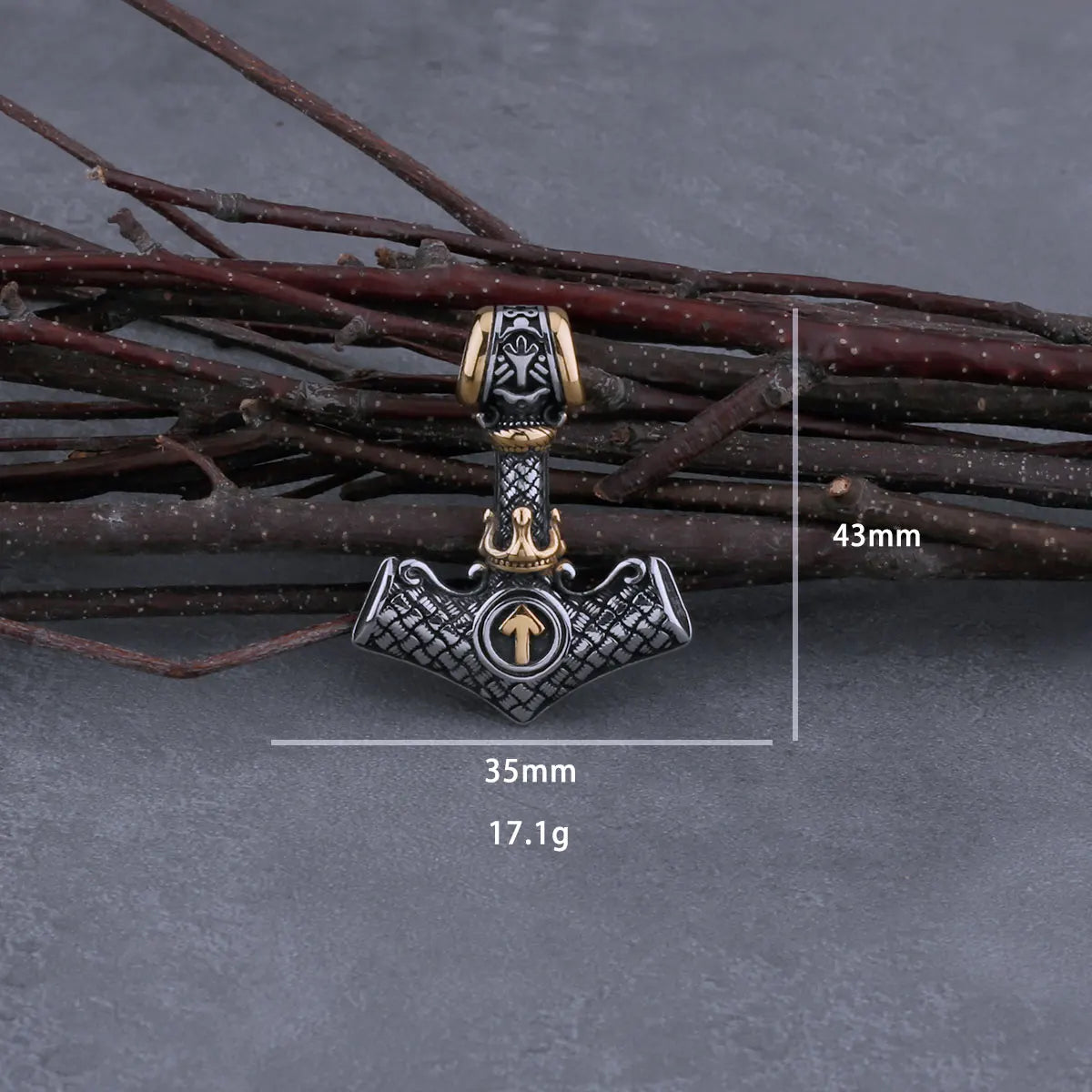 Stainless Steel Viking Thor's Hammer Odin Rune Necklace Men's Charm Hip Hop Biker  Amulet Pendant Vintage Jewelry Christmas Gift