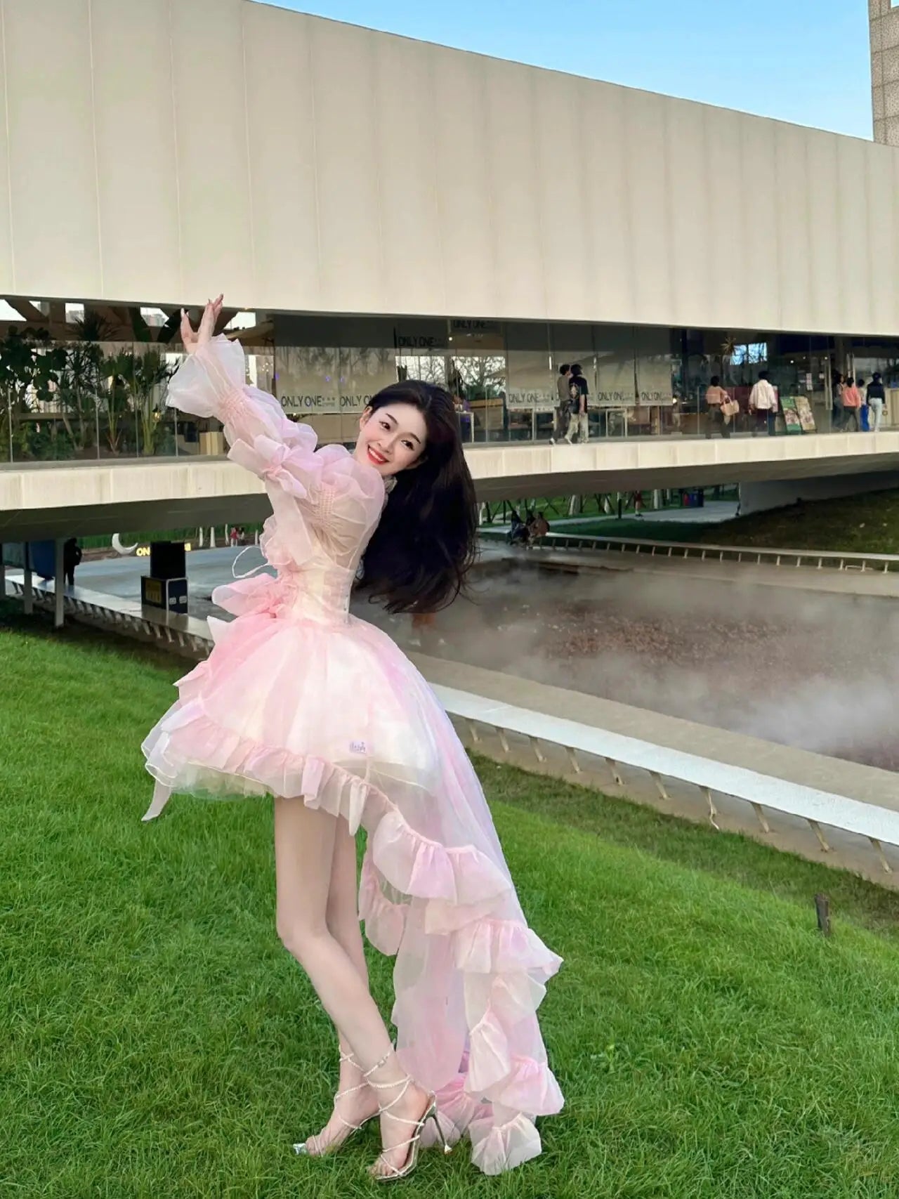 French Style Flower Wedding Dress Lolita Sweet Girl Women Fairy Tube Top Sling Dress with Long Cardigan Birthday Princess Dress