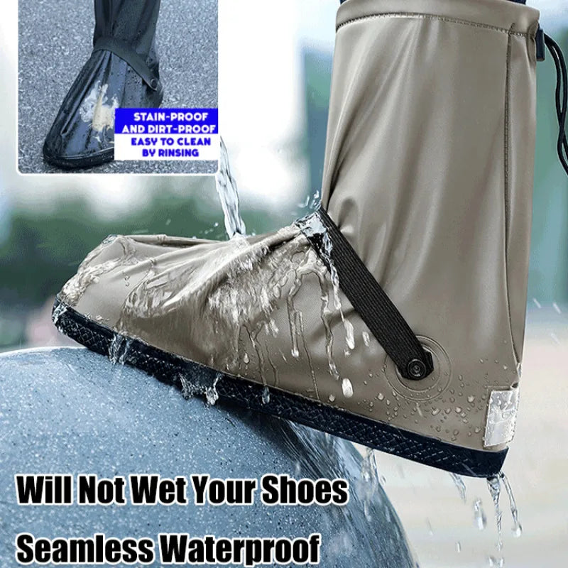 Waterproof Tall Silicone Shoe Covers Antislip Outdoor Travel Rainproof Boot Covers