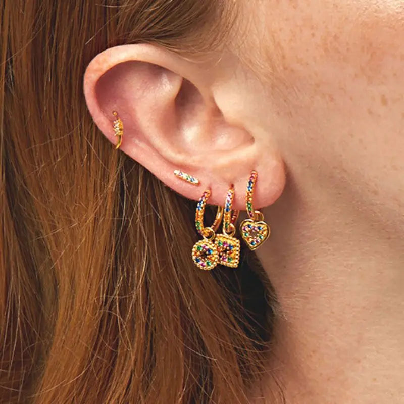 Colorful Crystal Earrings 925 Sterling Silver Ear Needle Stud Earrings for Women Cross Dangle Earrings Party Wedding Jewelry