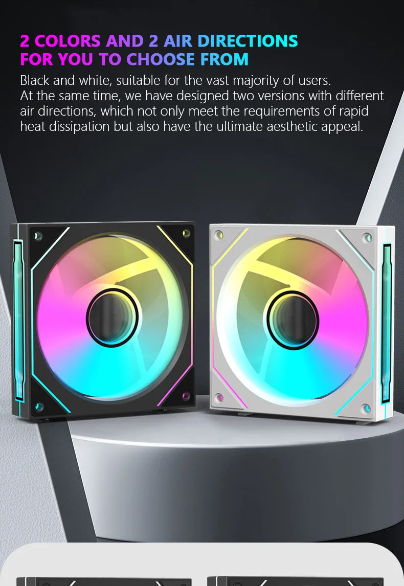 JUMPEAK MX120 360mm Modular Wireless Splicing 120mm PC Case Cooling Fan ARGB Infinite Mirror Light Effect For Water Cooler Fan