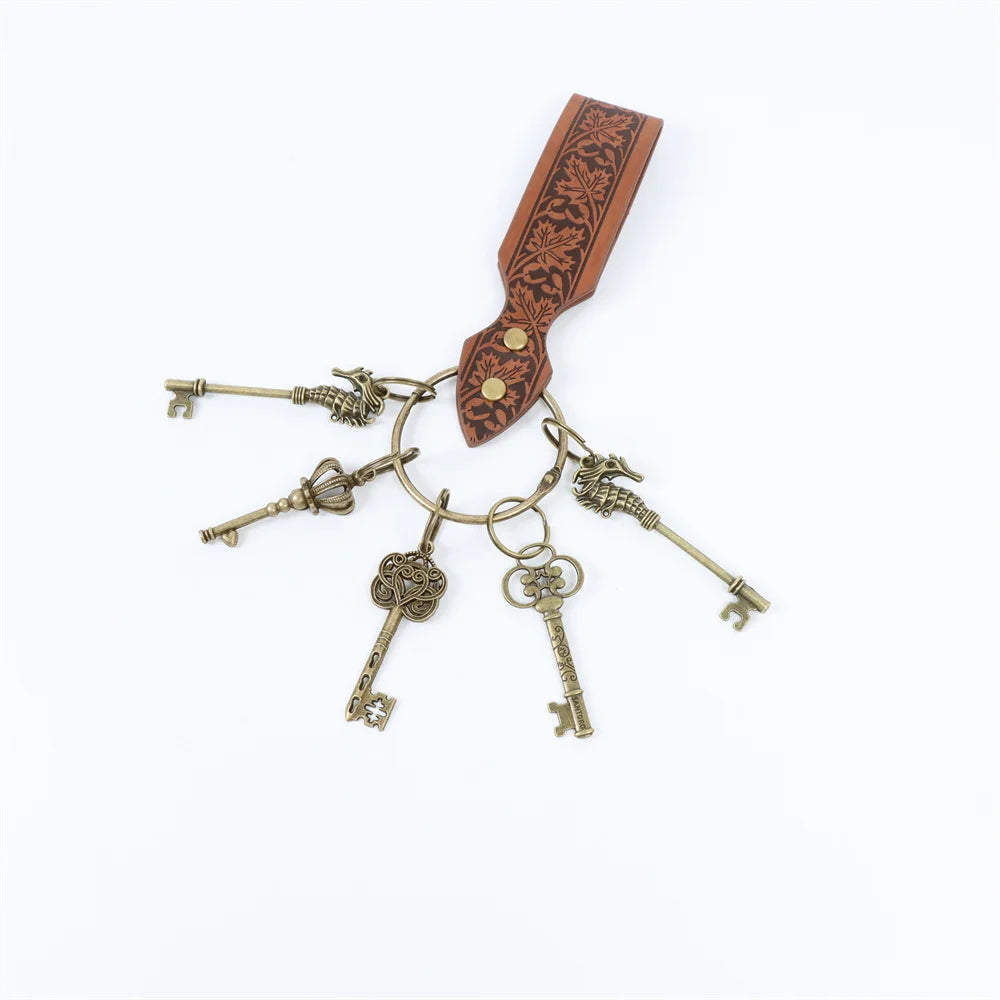 Medieval belts, Renaissance clothing accessories, circular rings, retro metal keychains, cosplay belts, accessories, belts