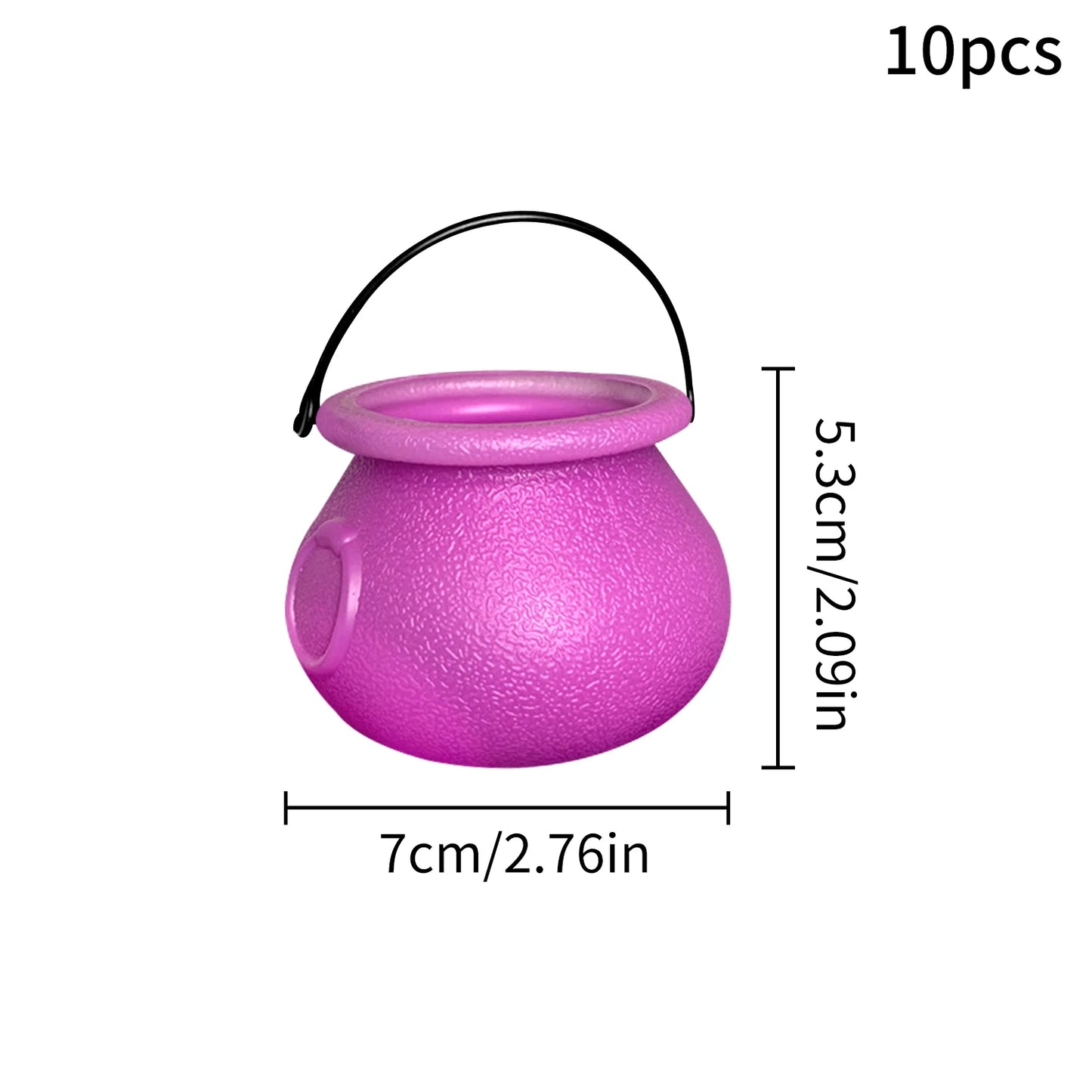 Mini Purple/pink/gray Witch Kettle Candy Plastic Cauldron Holder Halloween Party Prop Tool