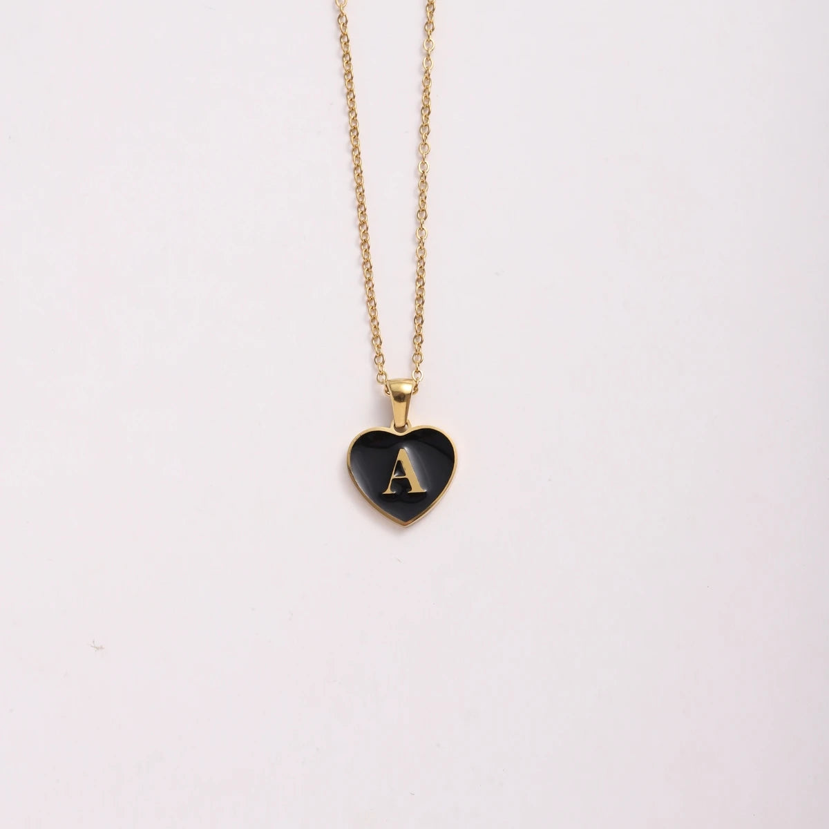 CARLIDANA Chunky 18k Gold Plated Bubble Letter Pendant Necklace Large Hollow PVD Gold Plated Initial Letter Necklace for Women