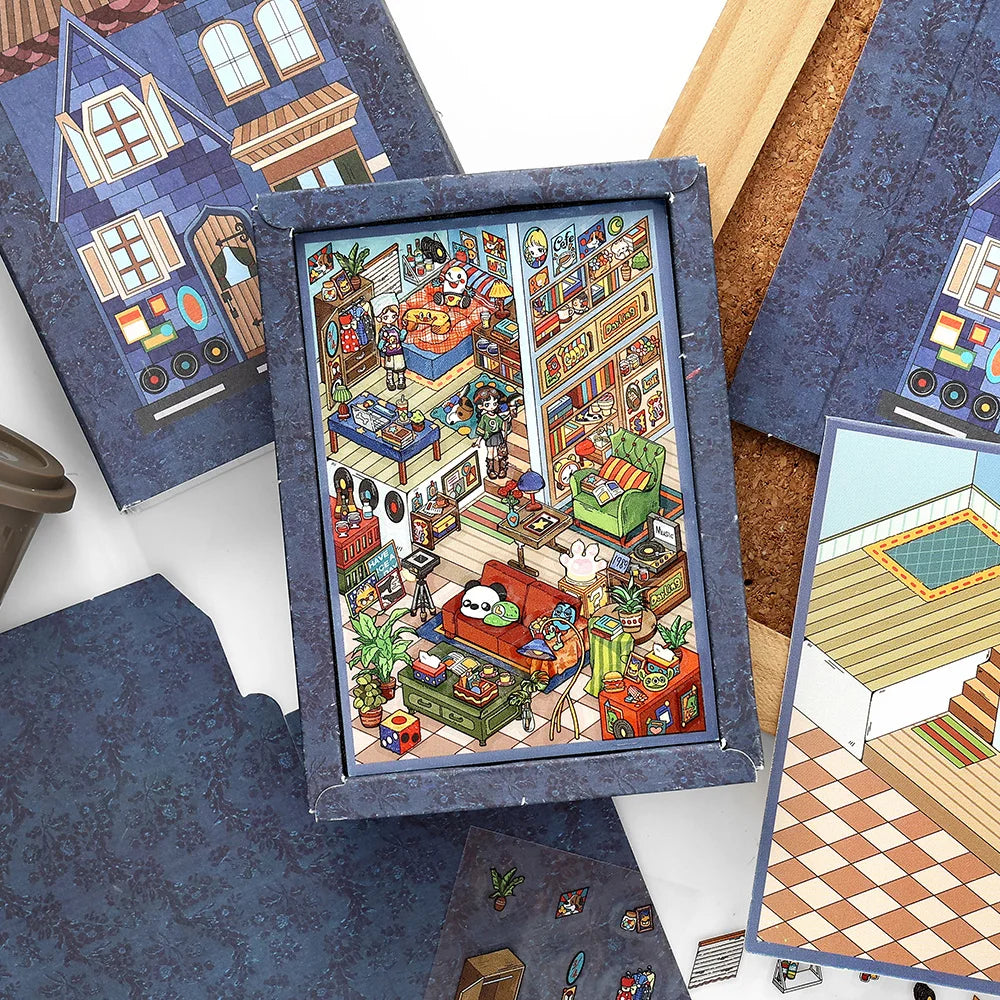 Forest treehouse 3D photo frame Landscape Sticker  DIY  Pocket Cabin  Scene   Halloween Children's Toys gifts ﻿ ﻿