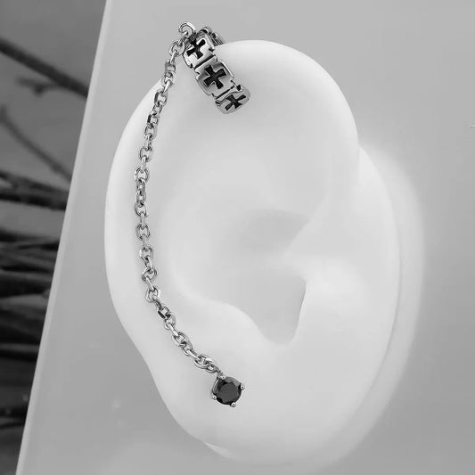 Vintage Cross Stud Earrings Men Women Fashion Hip Hop Earrings Party Stainless Steel Jewelry Gift