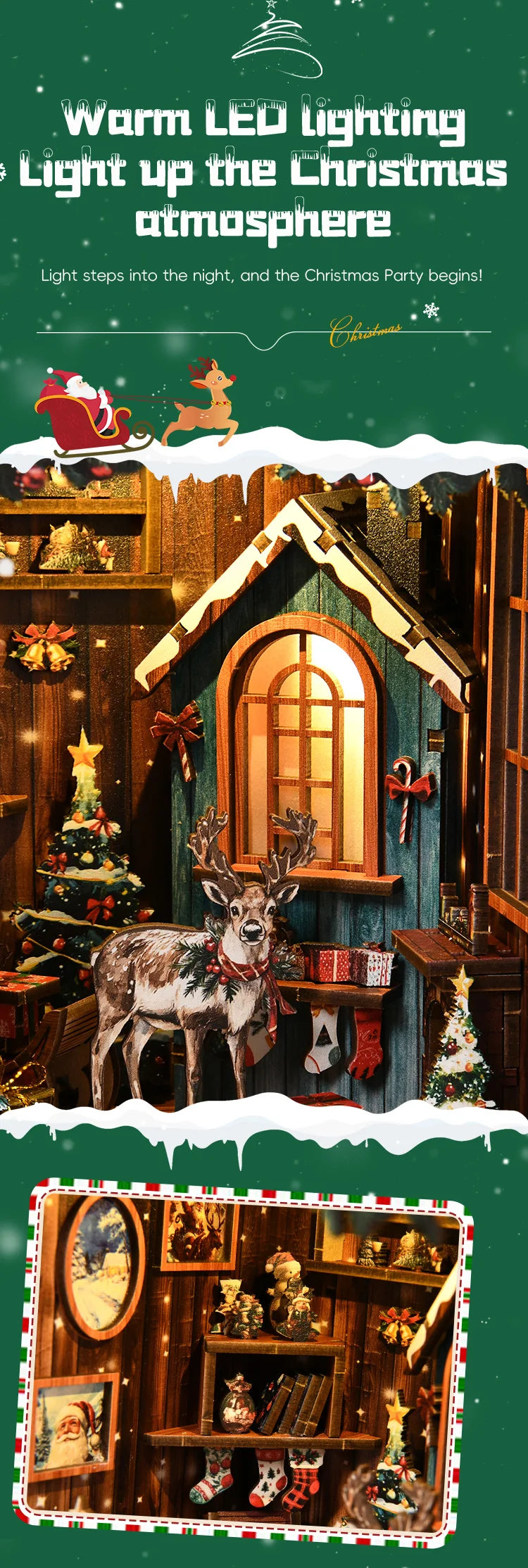 DIY Book Nook Kit Figurines Miniature Booknook Wooden Doll House 3D Puzzle Bookshelf  Dollhouses Toy For Birthday Christmas Gift