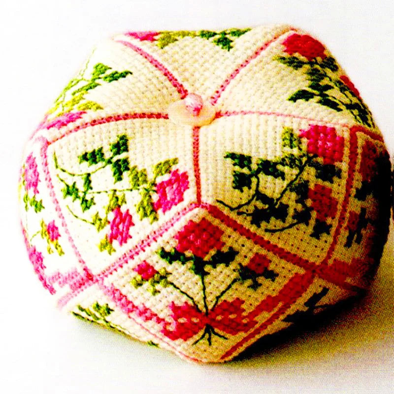 076 Cross Stitch Kits Pin Needle Cushion Biscornu Needlework DIY Kit Embroidery Set Counted Cross-Stitching Pincushion Packages
