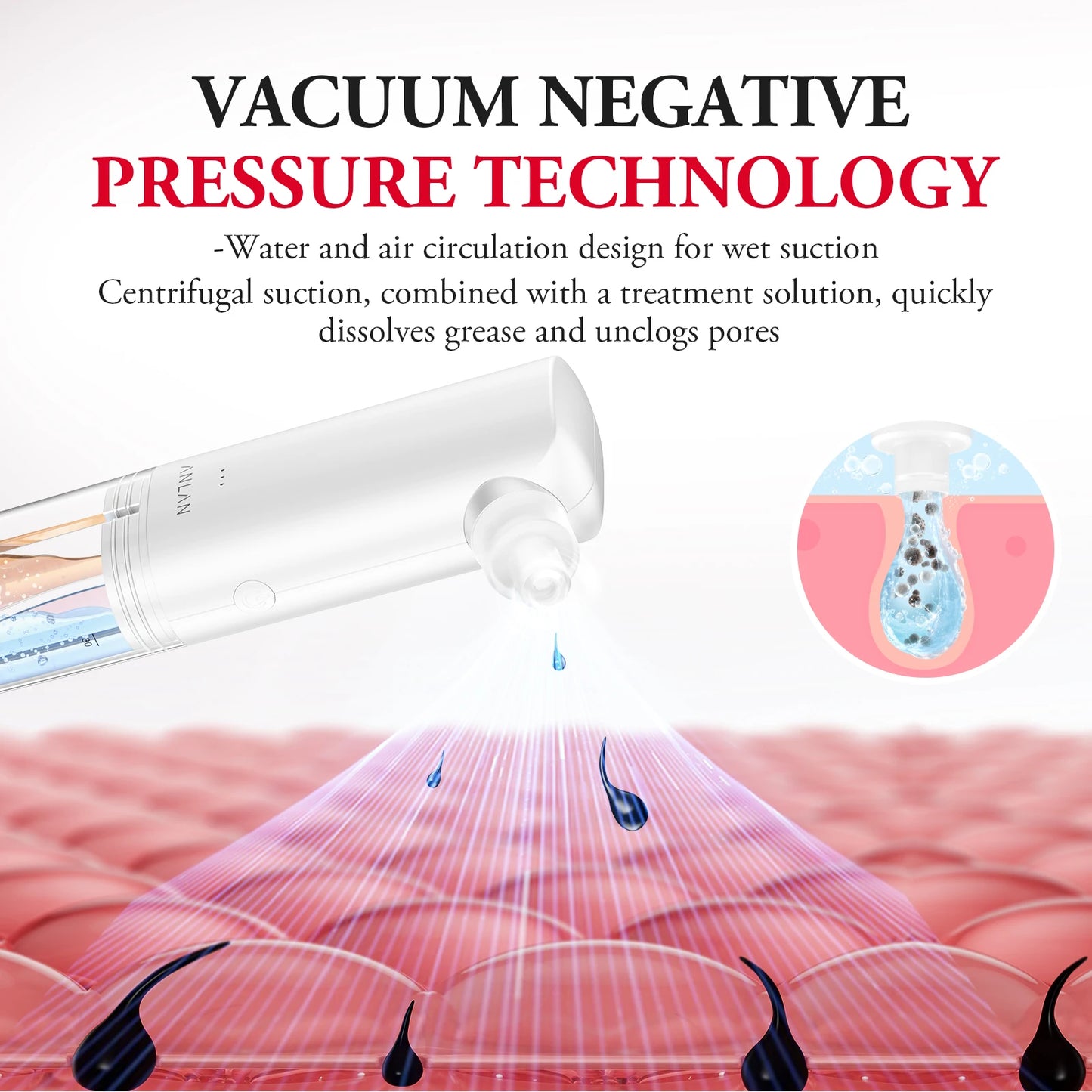 ANLAN Electric Water Vacuum Blackhead Remover Pore Cleaner Facial Hydro Cleanse Skincare Device for Whitehead And Acne Suction