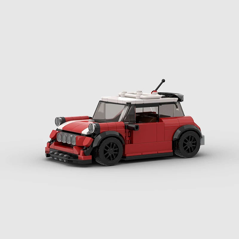 MOC Classical Speed Car City Super Race Vehicle Mini Cooper Model Building Block Brick Racing Technical Christmas Gift