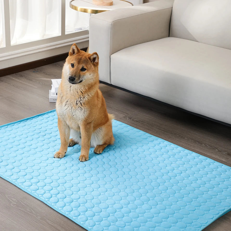 DualPet Dog Cat Summer Cooling Pad Mat Washable Puppy Big Dog Ice Gel Bed Mattress Cool Mascotas Cushion Blanket