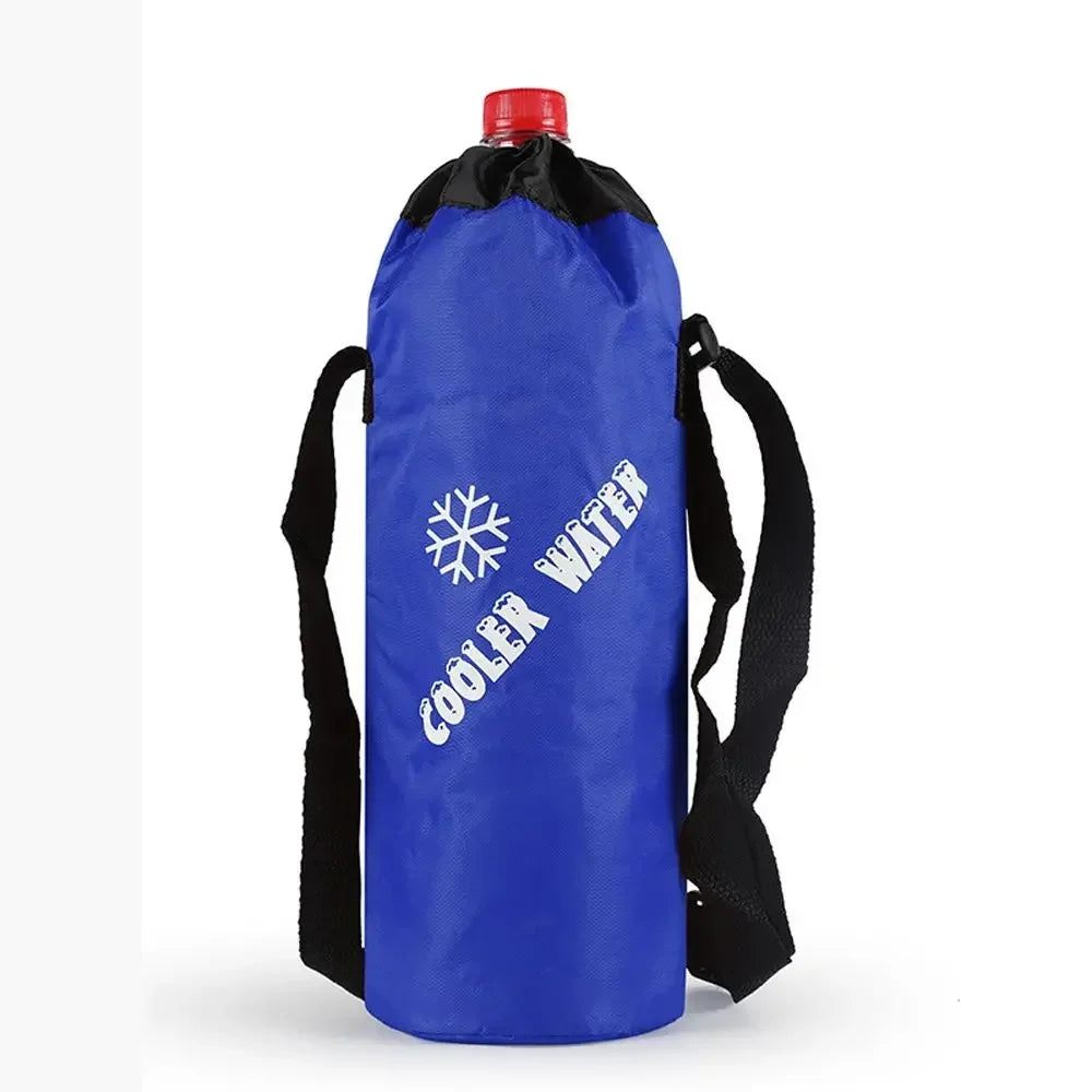 1PC Drawstring Water Bottle Pouch High Capacity Insulated Cooler Bag Outdoor Traveling Camping Hiking Water Bags