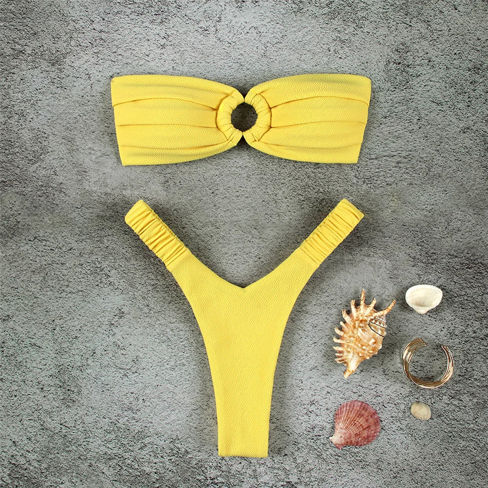 Micro Bikini Push Up Women Swimsuits 2024 Sexy Female Swimwear Brazilian Bikini Set Thong Biquini Swim Suits Solid Beachwear