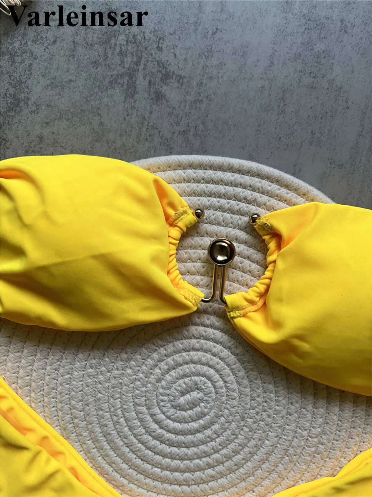 New Metal Ring Brazilian High Leg Cut Bikini Female Swimsuit Women Swimwear Two-pieces Bikini set Bather Bathing Suit Swim V6589