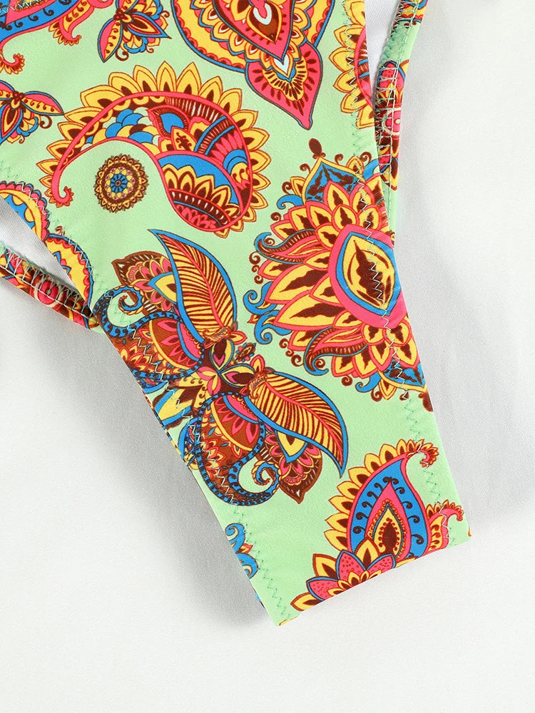 Miyouj Bandage Bikinis Sexy Swimwear Women Swimsuit Triangle Bikini Sets 2025 Bathing Suits Micro Thong Print Swimsuits