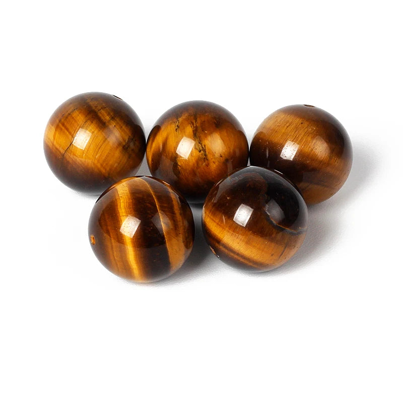 4-20mm Natural Yellow Tiger Eye Beads 5A+ Round Loose Spacer for DIY Bracelet Jewelry Making Accessories Pack of 5