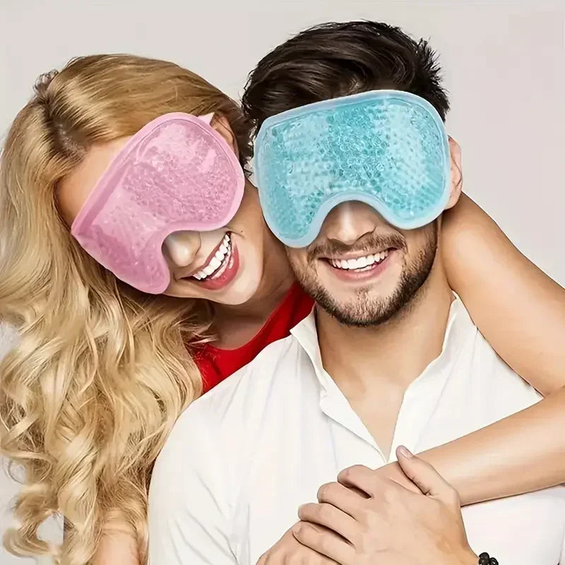 PVC Eye Mask Cooling Eye Mask Hot Cold Compress Gel Beads Eye Mask for Puffy Eyes Dark Circles Reduce Eyes Dry Sleep Eyes Mask
