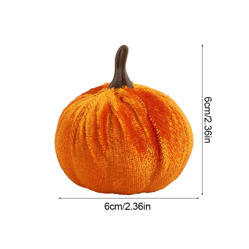 1set Artificial Flannel Pumpkin Models for Autumn Fall Thanksgiving Halloween Party Table Decoration Home DIY Craft Wreath Gifts