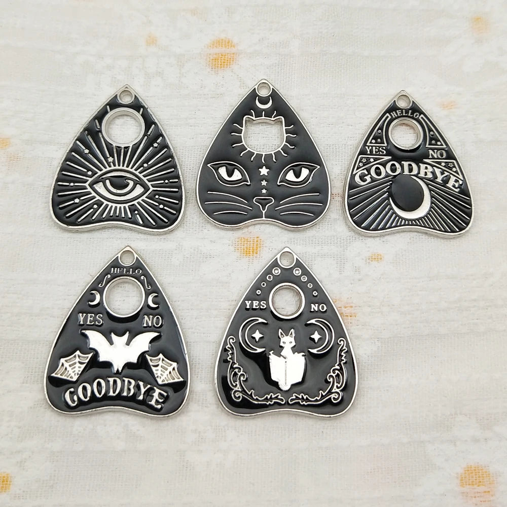 10pcs Cat Moon Bat Eye Charms for Jewelry Making Enamel Earring Phone Keychain Pendant Diy Accessories Alloy Metal White Plated