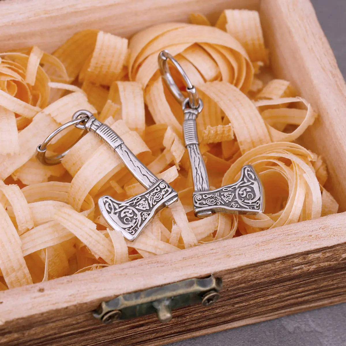 Fashion Viking Valknut Rune Axe Stainless Steel Men Drop Earrings Amulet Hip-hop Rock Biker Teenage Earrings Jewelry Accessories