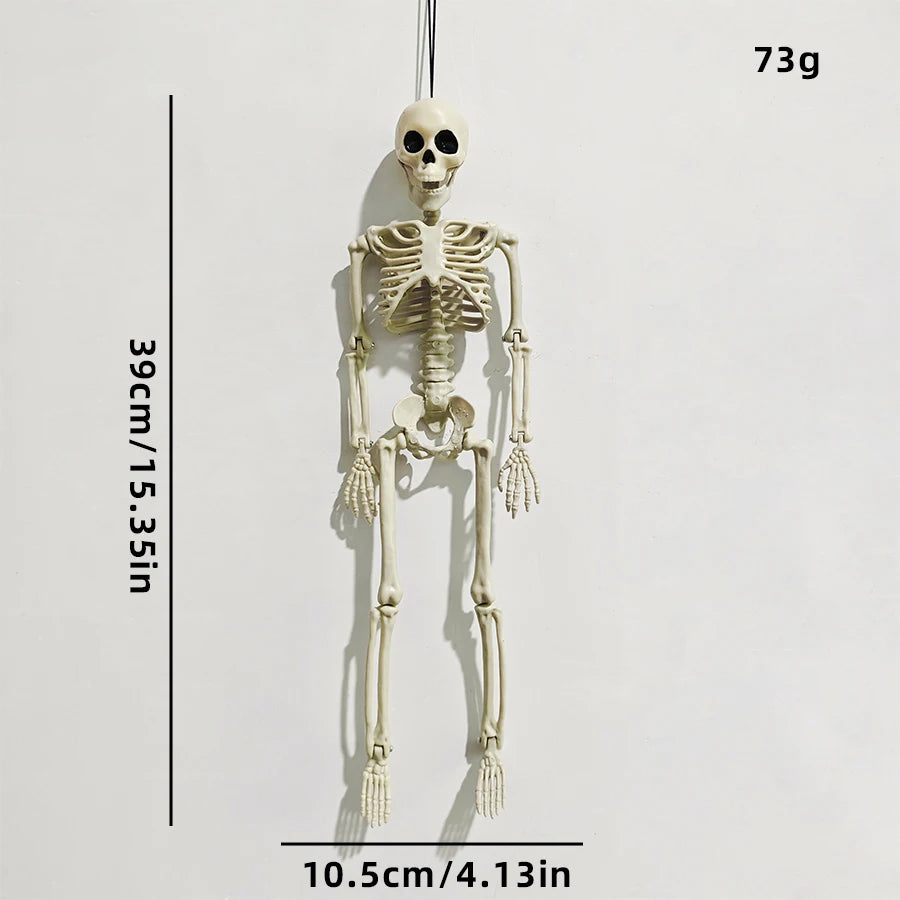40cm/90cm Home Evil Party Decoration Horror Scary Movable Big Skull Halloween Movable Skeleton Halloween Ornament Toys