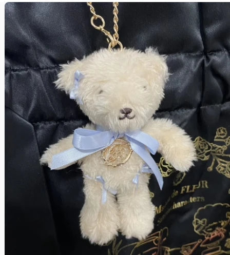 Japanese New Sweet Cute Rabbit Bear Rhinestone Bow Pendant Sweet Kawaii Girl Female Bear Bag Charm Pendant Keychains