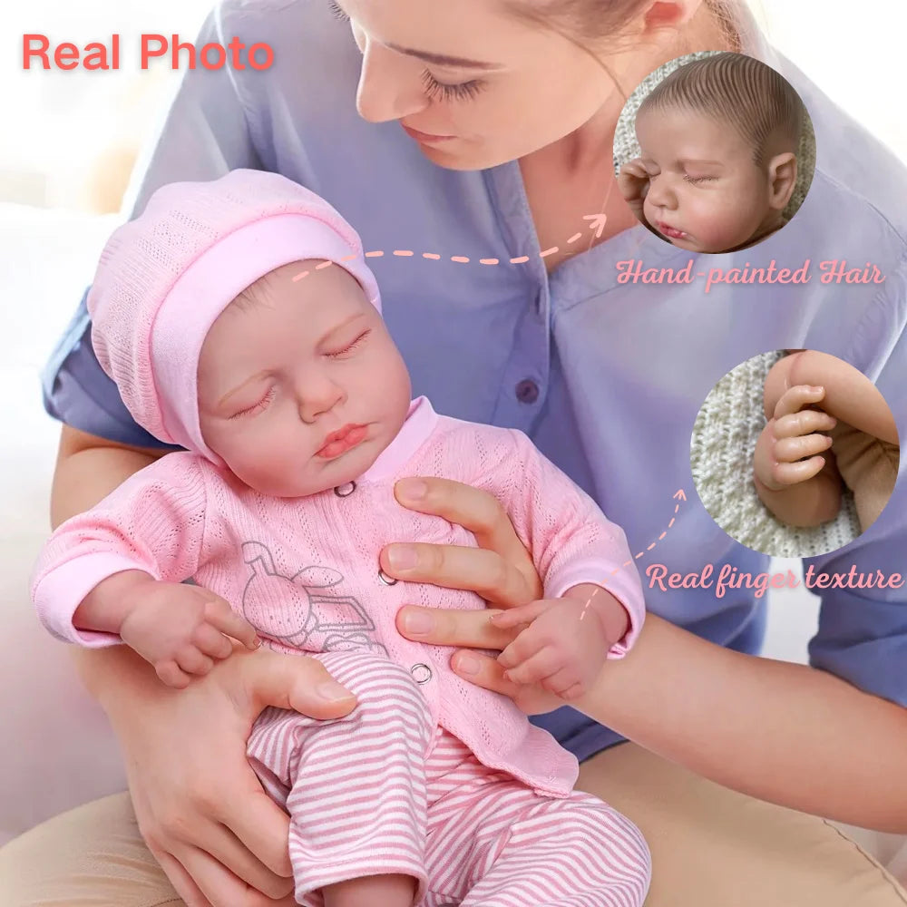 MRB 20 Inch Finished Reborn Baby Dolls LouLou 3D Painted Skin Lifelike Newborn Baby Dolls Toy For Girl Birthday Christmas Gift