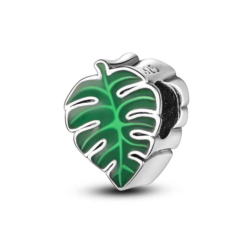 925 Sterling Silver Green Series Flower Tree Apple Pendant DIY Fine Beads Fit 4MM hole diamete Charms Bracelet Women Jewelry Diy