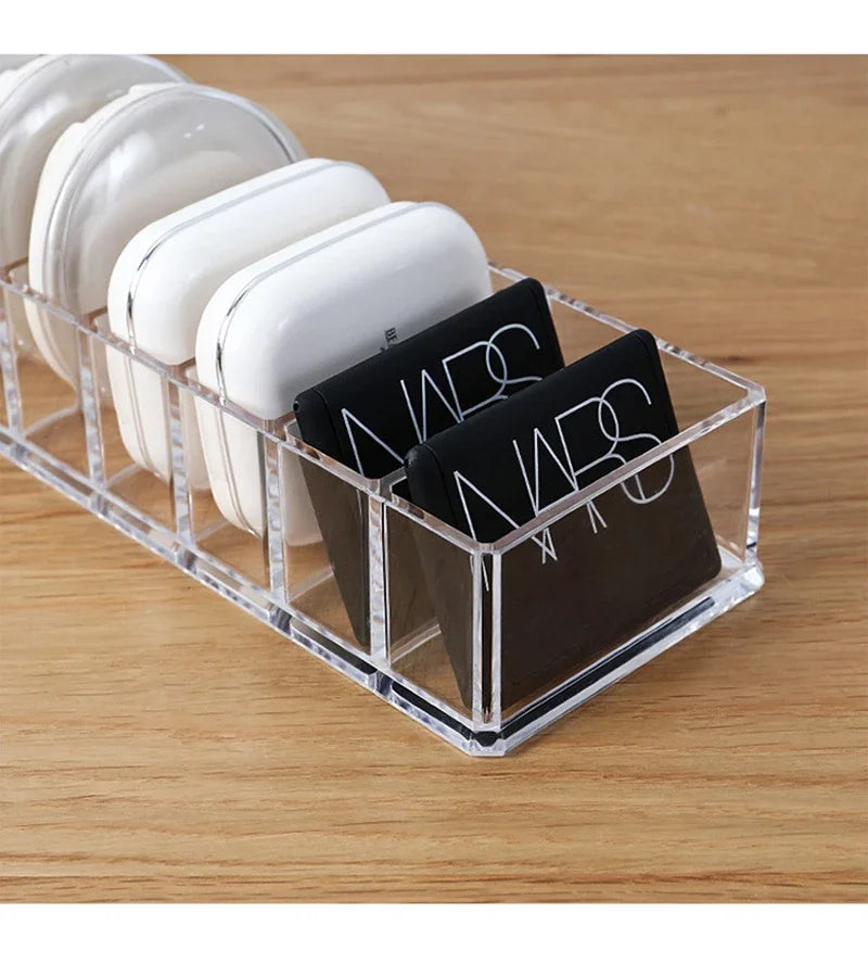 6 Grid Transparent Acrylic Cosmetics Storage Box Makeup Holder Jewelry Make Up Organizer for Home Plastic Desktop Storage Boxes