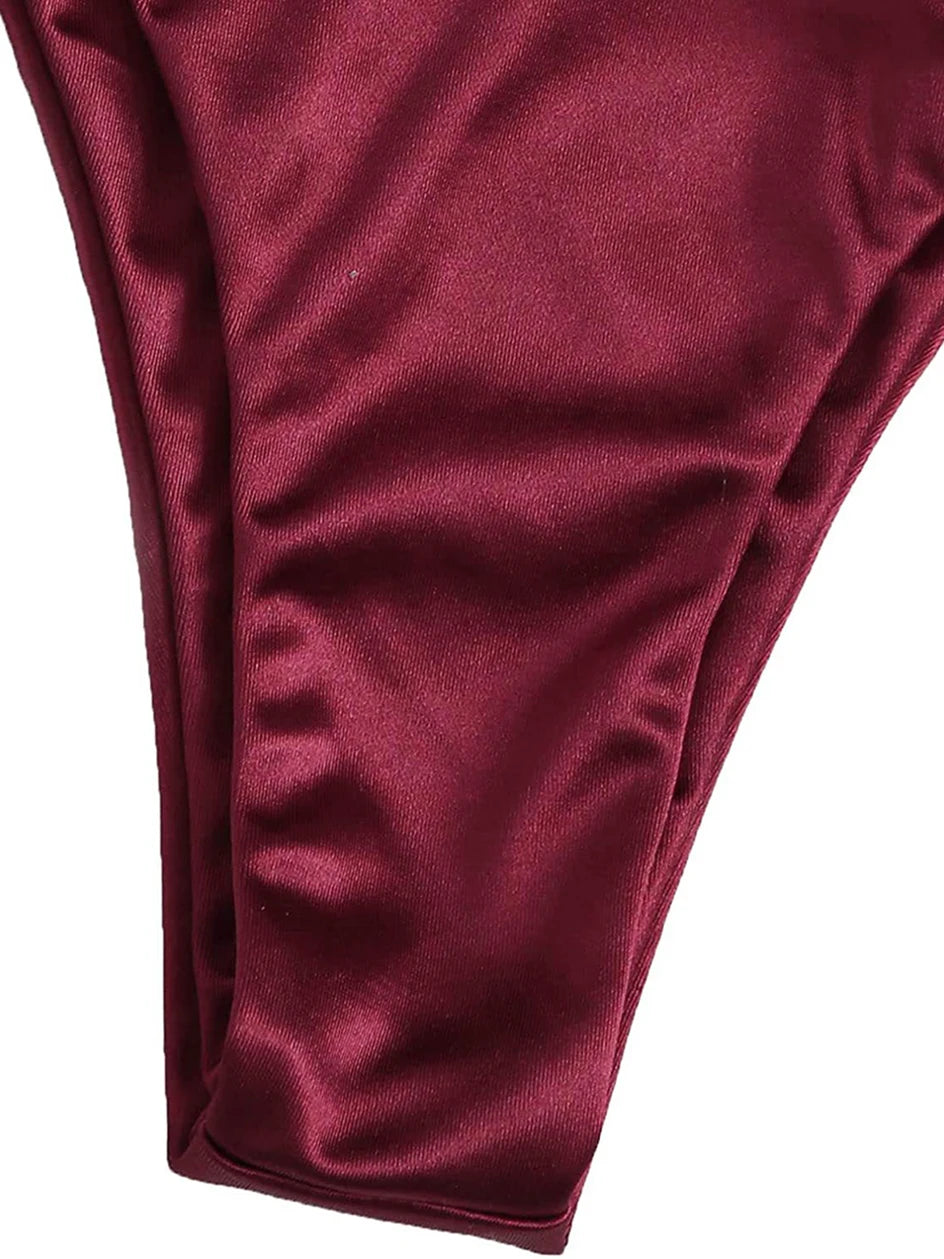 Metallic Halter Triangle Bikini 2023 Swimsuit Women Swimwear Female Bathing Suits Brazilian Thong Micro Bikinis Set Beach Wear