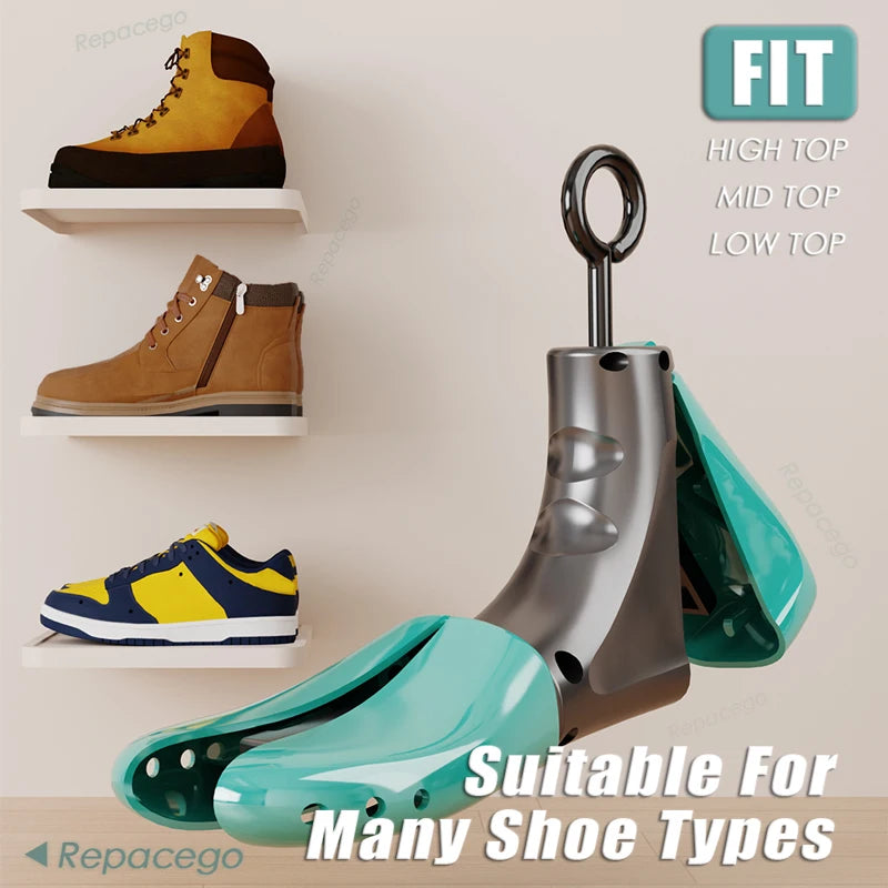 Repacego 1/2Pcs Shoe Stretcher Shoe Trees Universal Unisex Women Men Adjustable Length Width high top Expander Extender Keeper