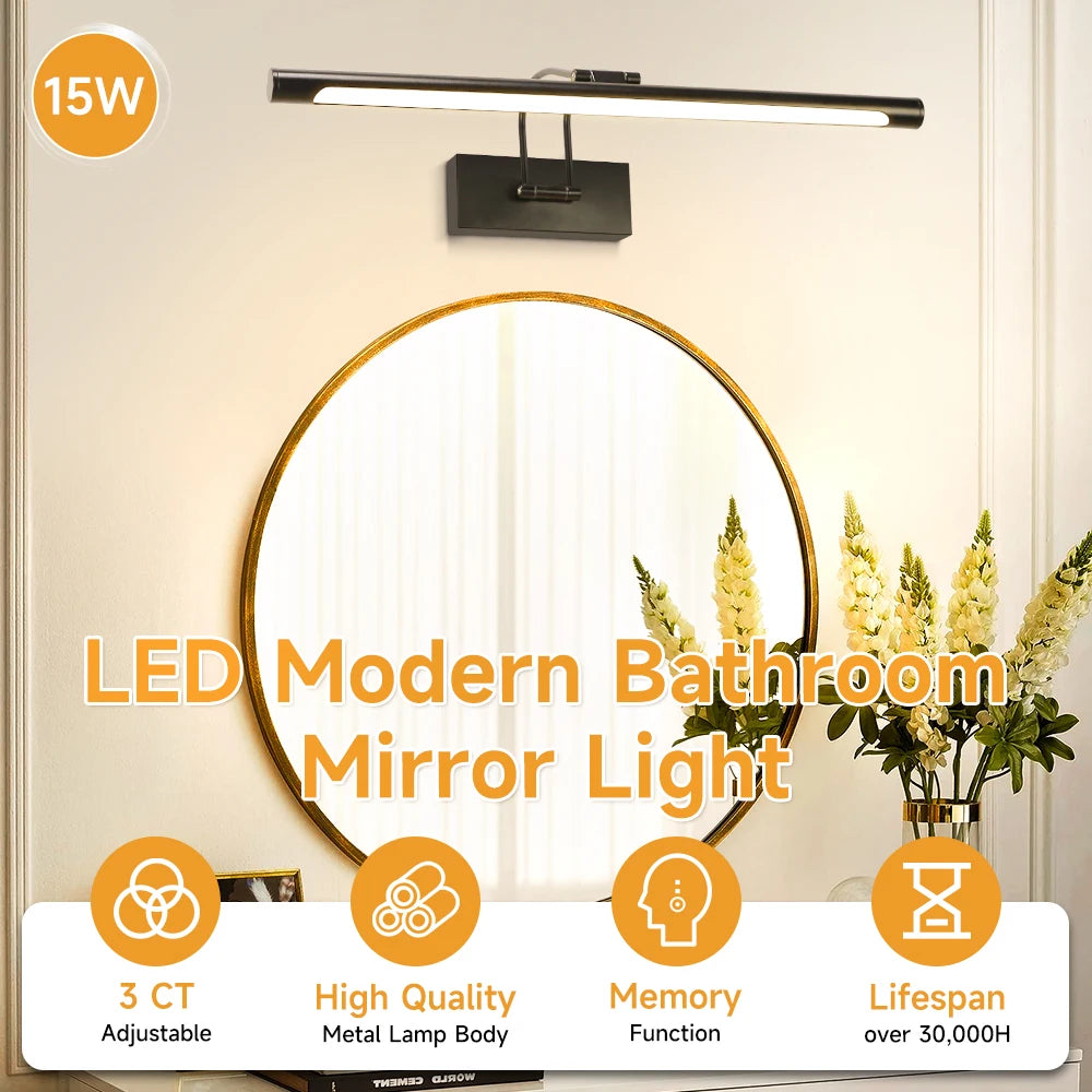 2025 NEW Wall Lamp Bathroom Mirror Light Led Waterproof For Make-up Modern Home Decoration Indoor Vanity Mirror Lamp Wash Basin