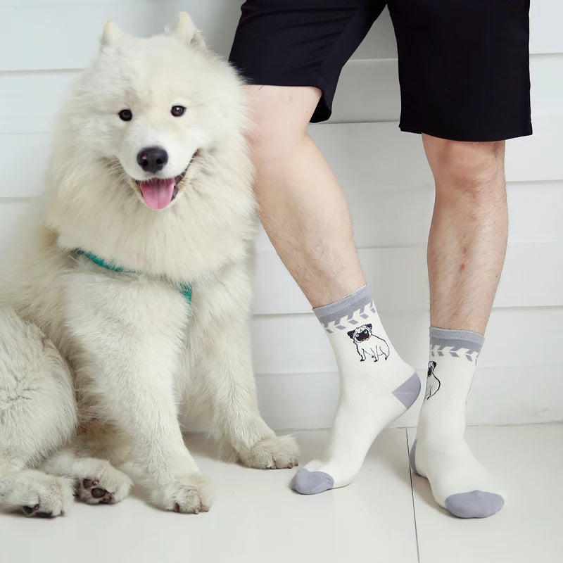 Cotton new men in tube socks cotton Man socks animal dog pet assembled autumn winter sock EUR39-44