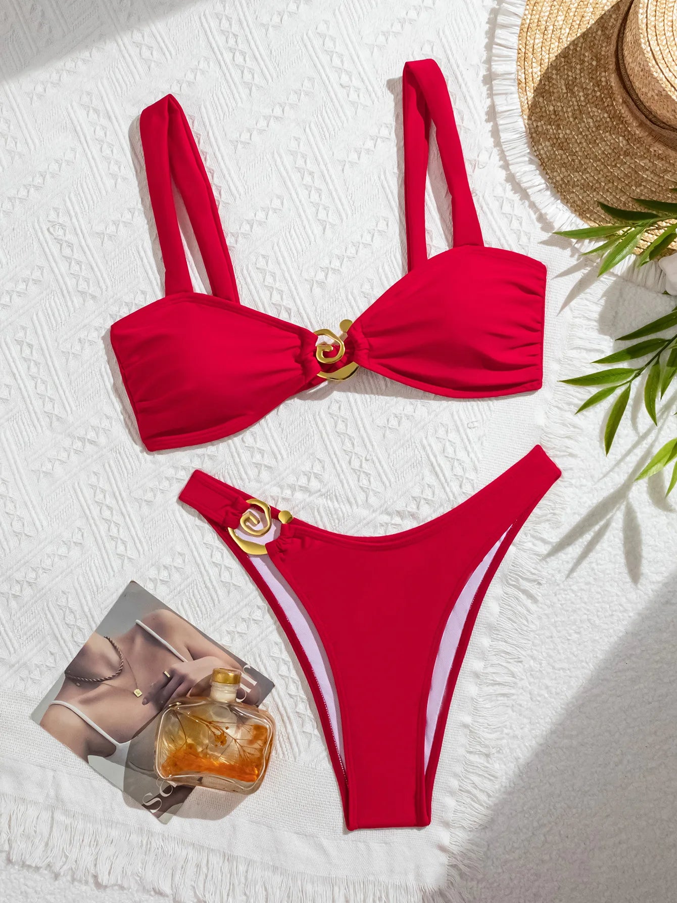 Sexy Bikini Swimwear Women 2025 Swimsuit Solid Bandeau Bikinis Sets 2 Piece Beach Bathing Suit Female Beachwear maillot de bain