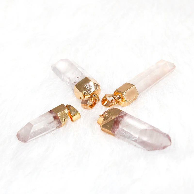 Irregular Natural Clear Quartz Healing Crystal Point Pendant Necklace Mother's Day Gift