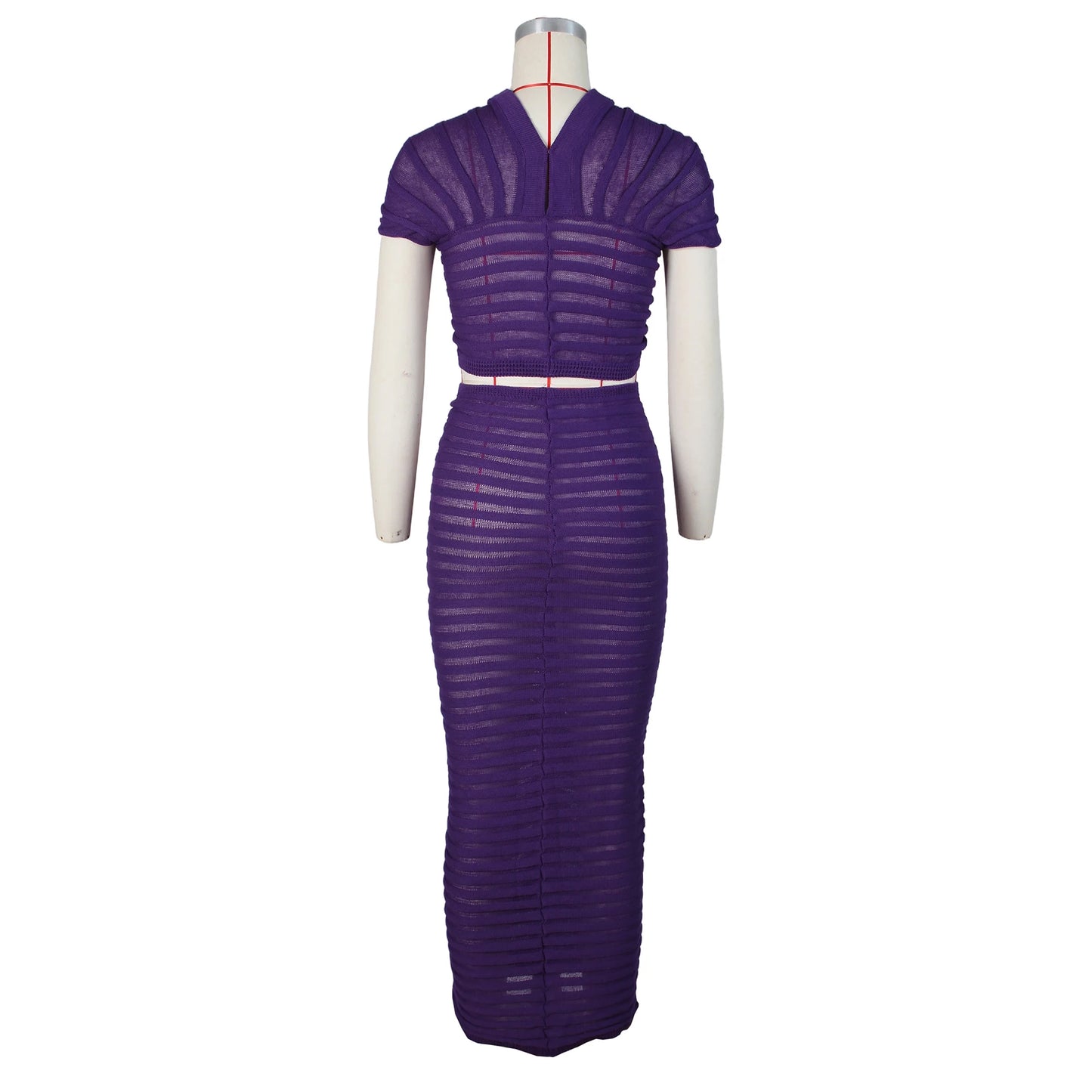 JRRY Sexy Women Knitted Set Crop Top Long Skirt Crochet Two Pieces Set Hollow Out Crocheted Beach Dress Set Cover Ups