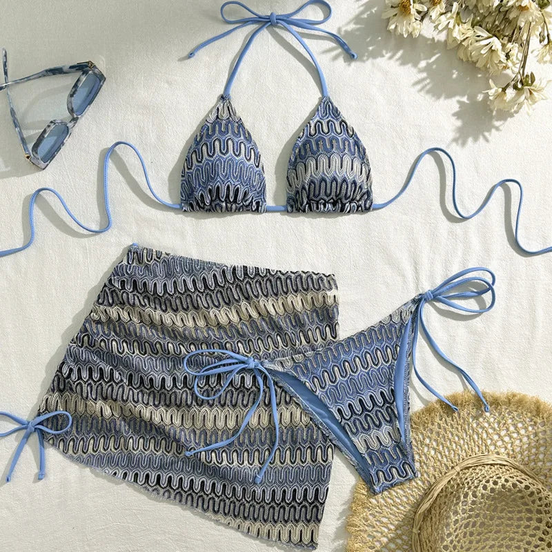 Summer Sexy Bikinis Female Swimsuits Women's Three-Piece Swimwear Beach Swim Wear Bathing Suits Brazilian Bikini Set Pool Bather