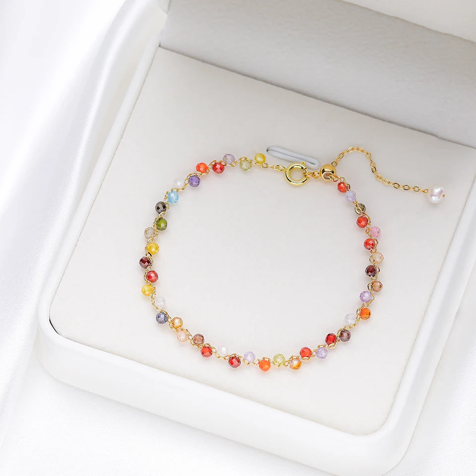 3MM Natural Stone Tourmaline Bracelet on Hand For Women Jewelry Party Wedding Luxury Gift  Amethyst Handmade Adjustable Bangle