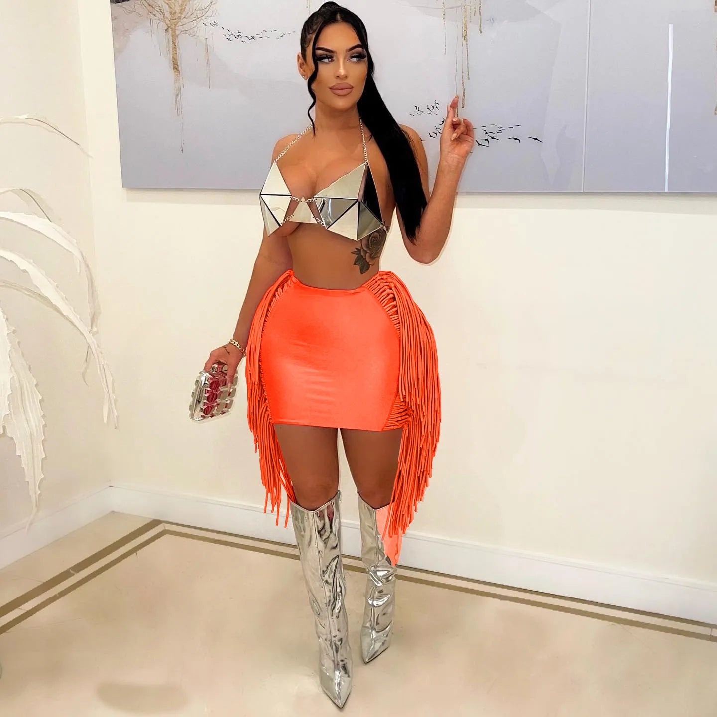 Sexy Wrap Women Mini Skirts Solid Bodycon Streetwear Skirts 2022 Summer Chic Hollow Out Tassel Y2K Style Bottom Outfits