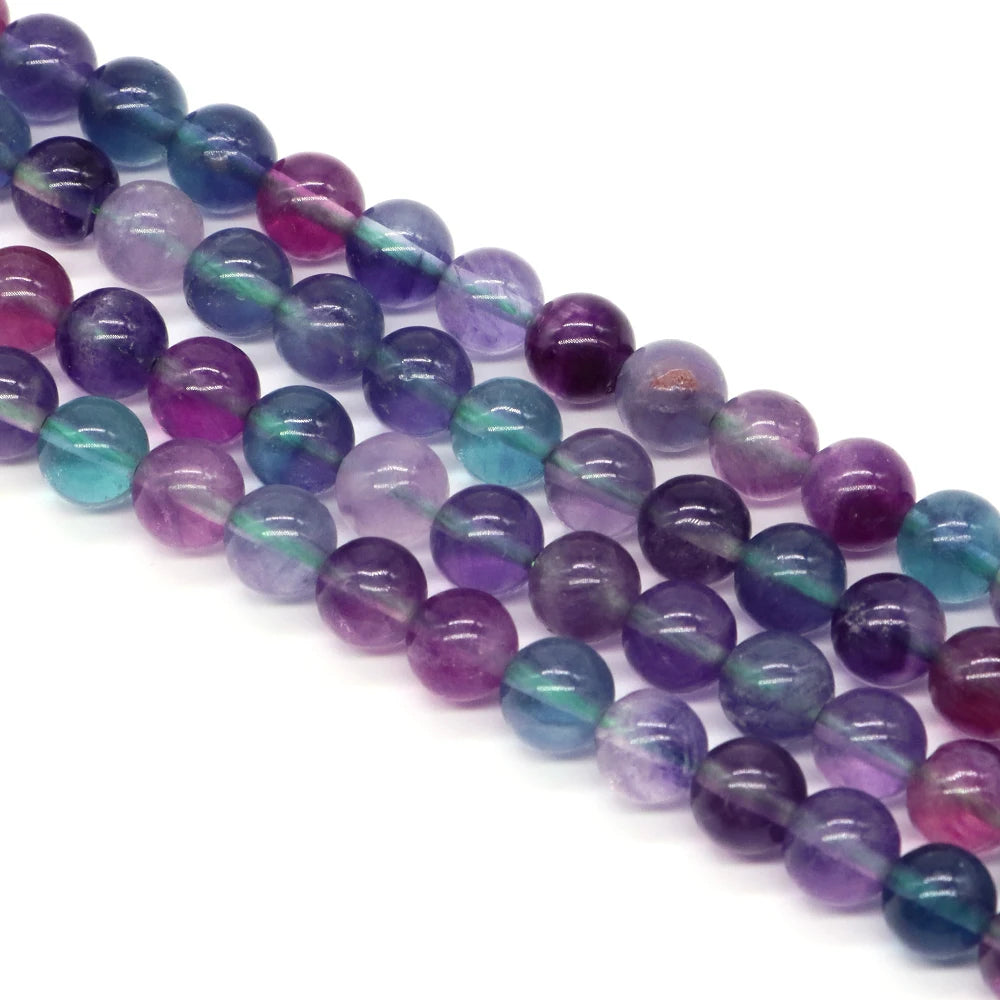 Natural Rainbow fluorite Spacer Loose Stone Beads Healing Crystals For Jewelry Making DIY Charms Bracelet Necklace Accessories