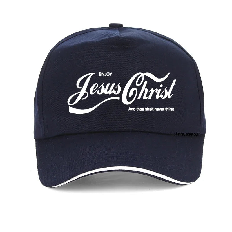 Enjoy Jesus Christ The Real King Christian Funny Men Hat Faith Prayer Graphic Fashion New Cotton Unisex Baseball Cap