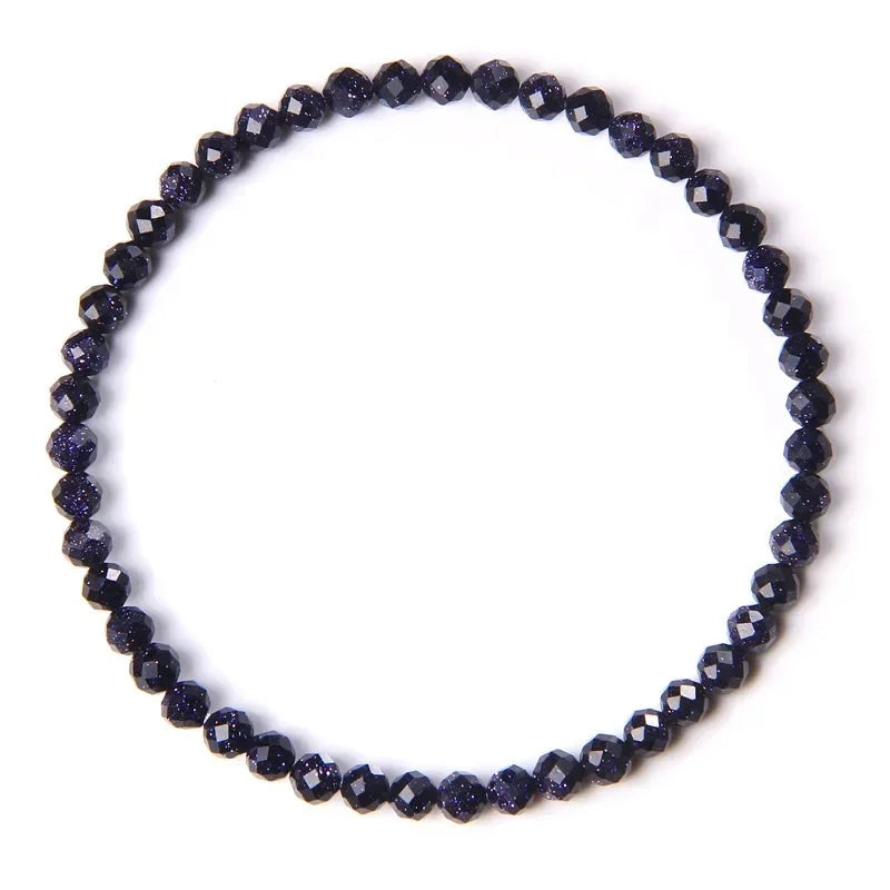 4MM Natural Stone Tourmaline Bracelets For Women Men Crystal Faceted Beaded Bracelet Healing Reiki Handmade Exquisite Jewelry