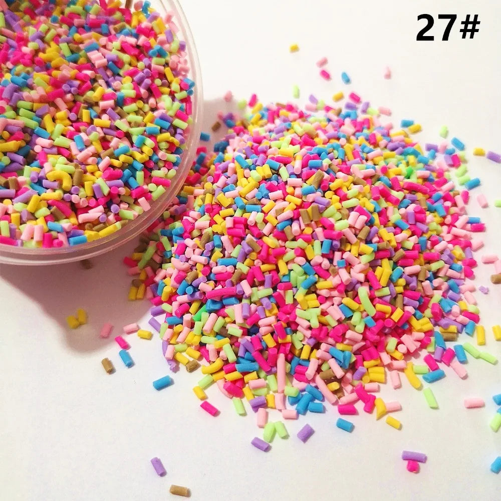 100g DIY Polymer Clay Fake Candy Sweets Sugar Sprinkle Decorations for Fake Cake Dessert Simulation Food Dollhouse Gifts